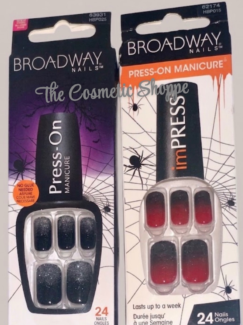 Broadway ImPress Halloween Press On Medium Length Ombre Nails Bundle of 2